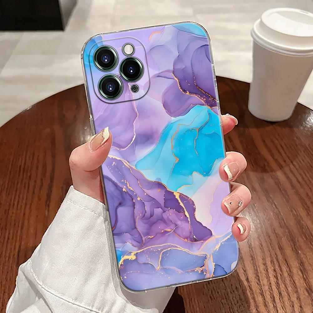 Watercolor Abstract Marble Pattern Case For Apple iPhone 17 16 15 14 13 12 11 Pro Max 16 Plus 16E 17Air 17Pro Phone Cover Funda