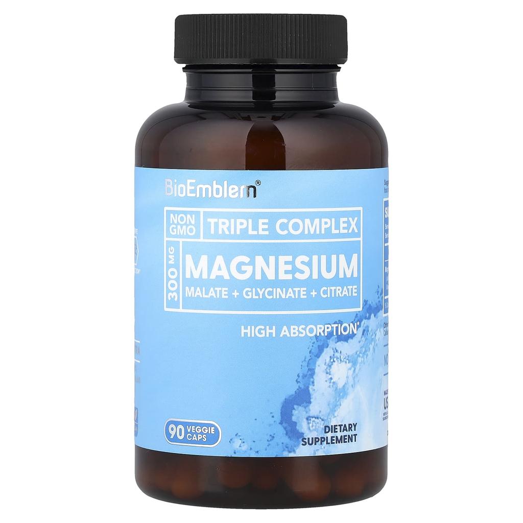 BioEmblem, Triple Complex Magnesium, 90 Veggie Capsules (150mg per capsule)