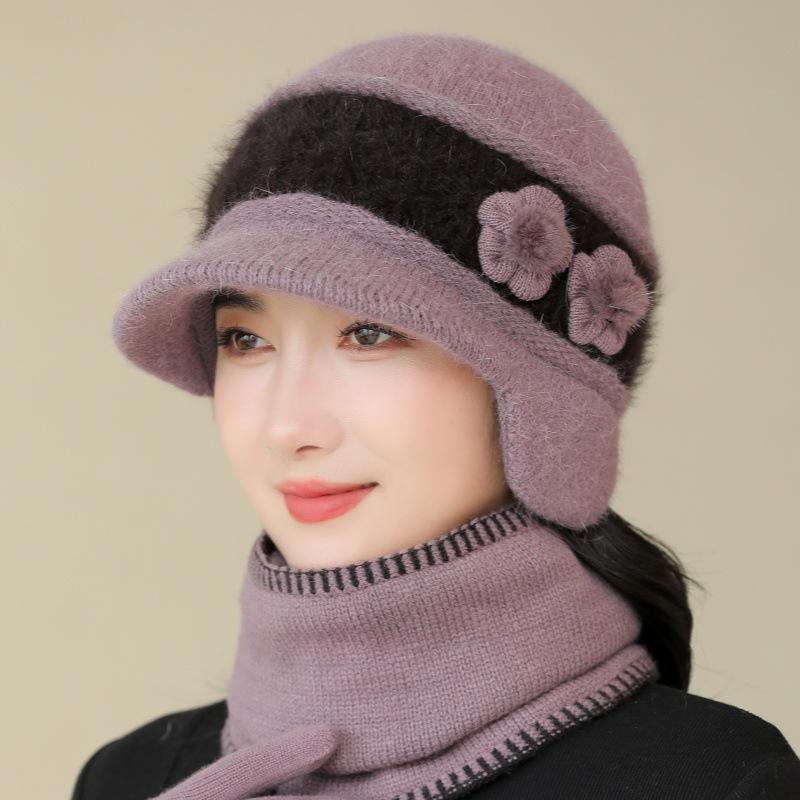 Winter Hat Women's Thickened Wool Cap Cap Fleece Warm Ear Protector Knitted Hat