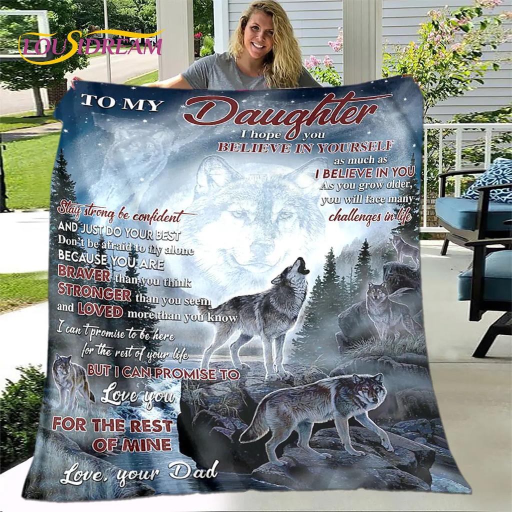 To My Daughter Plush Butterfly Quilt Blanket Flannel Throw for Living Room Bedroom Bed Sofa Gift