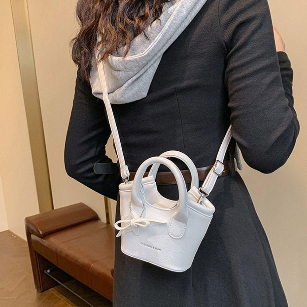 

Crossbody Bag Silver PU Bag Cute Bow Star Pendant Women s Shoulder Bag Cute Mini Basket Bag Women