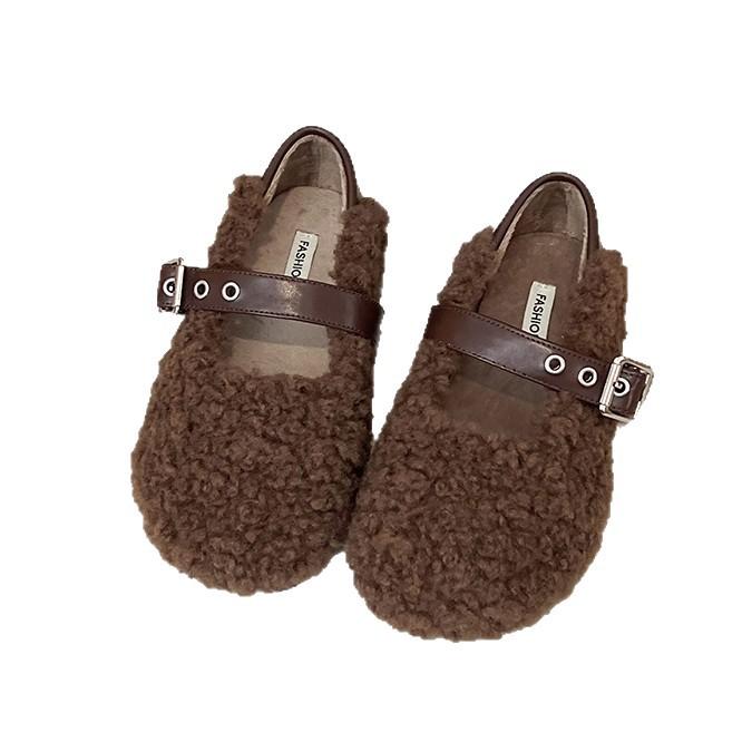 One-pedal Doudou Shoes Women's Winter 2025 New Versatile Low-top Mao Mao Shoes Wear One-button Classic Warm Cotton Shoes