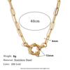 Trendy Gold 18k Plated Stainless Steel Spring Clasp Pendant Necklace For Women