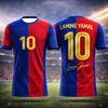 2026 Nuova Maglia da Calcio Stampata 3D per Tifosi Lamine Yamal T-shirt Sportiva Traspirante Asciugatura Rapida per l'Estate all'Aperto