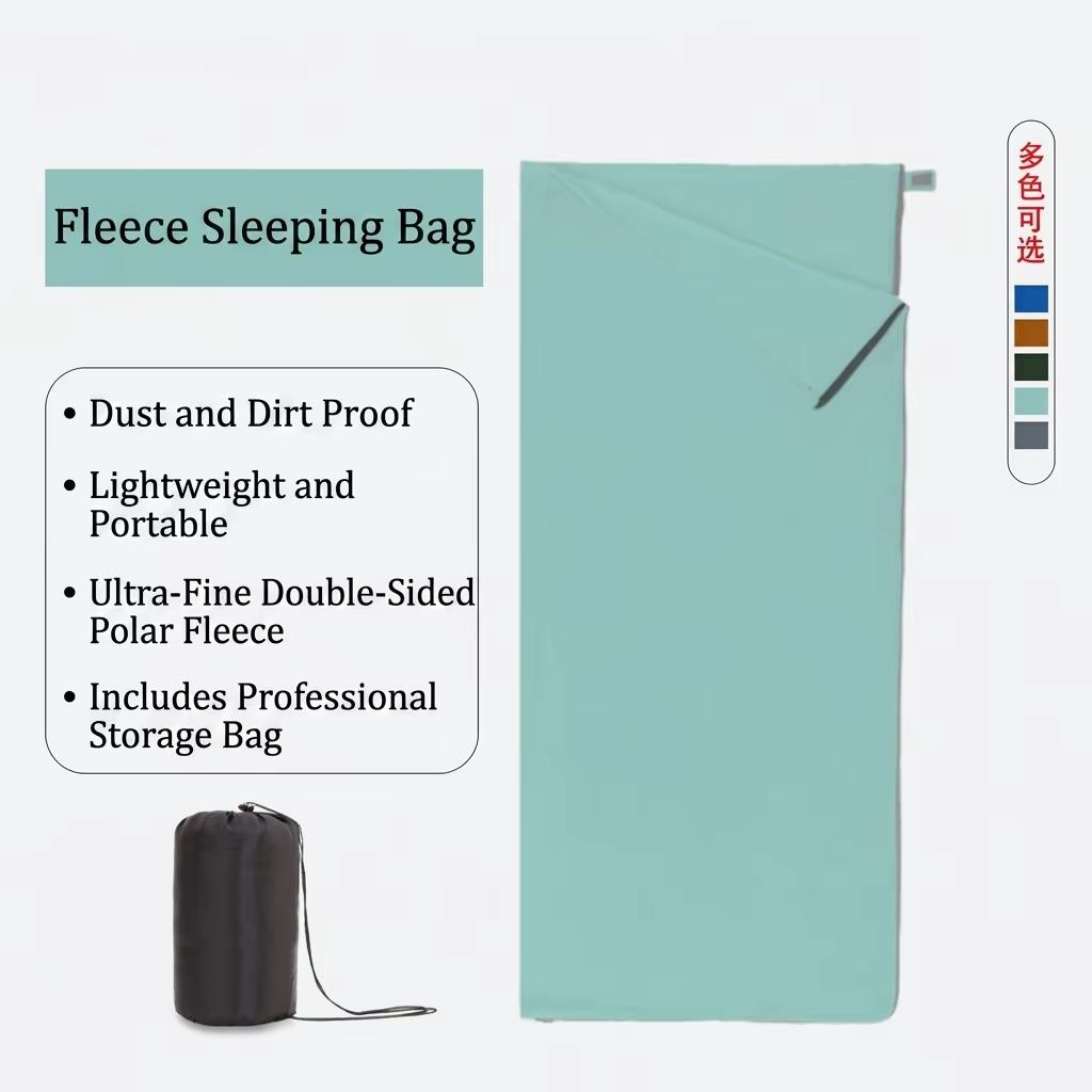 Lightweight Camping Sleeping Bag Liner with Soft Fleece Thermal Fabric for Hiking Travel Backpacking Outdoor Use