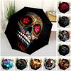 1 ud. Paraguas de Calavera Paraguas Plegable Portátil Estructura Ósea de Hueso de Hierro Paraguas para Exteriores y Hogar