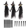 Halloween LED Scream Witch Decor with Voice Control Light Up Screaming Witch Decor Scary Witch Stake Decor for Garden Party