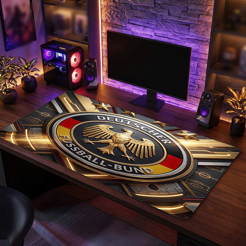 Germany Football Crest Mouse Pad, Extended Non Slip Rubber Desk Mat for Gaming Office Laptop Fan Gift