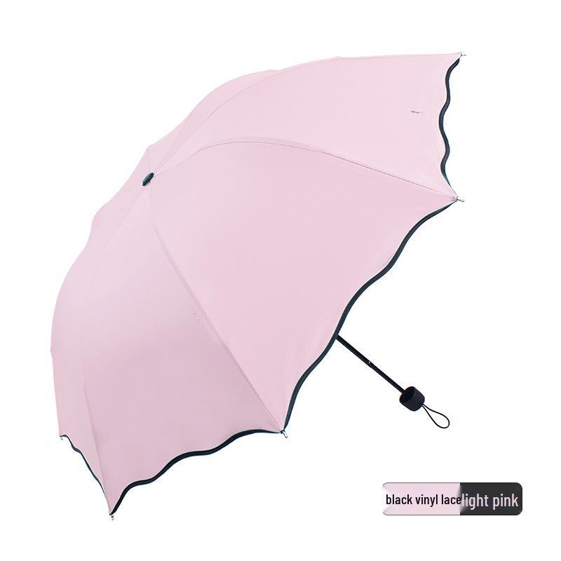 Water-Activated Blooming Dual-Use Black Glue Anti-UV Folding Sun Umbrella