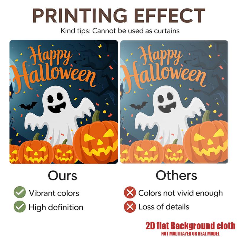 Party Backdrop Halloween Moon Flat Spooky Witch Photo Background Decor Party Decor