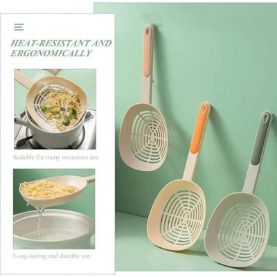 Passoire de Cuisine Qualité Alimentaire Résistant aux Hautes Températures Long Manche Antidérapant Cuillère à Pâtes Filtre Alimentaire pour Raviolis Cuillère à Égoutter de Cuisine