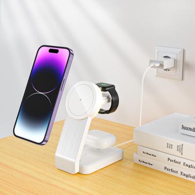 3 In 1 Wireless Charger Stand Pad For iPhone Samsung Max Foldable Fast Charging Station Dock For IWatch AirPods Pro