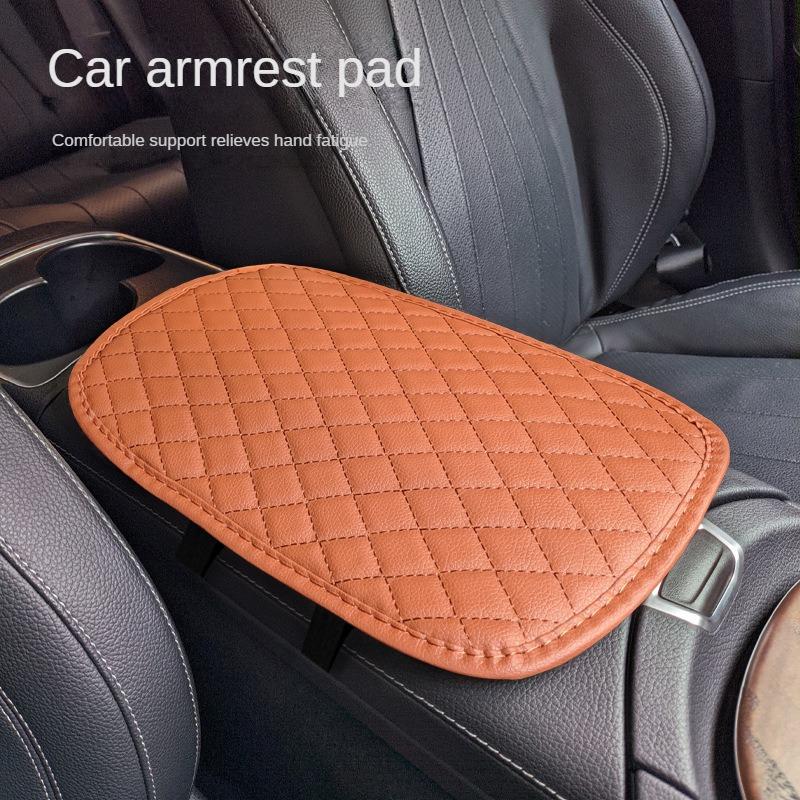 Car Leather Armrest Pad Universal Personality Fashionable Comfortable and Non-slip Armrest Box Mat Automotive Interior Supplies