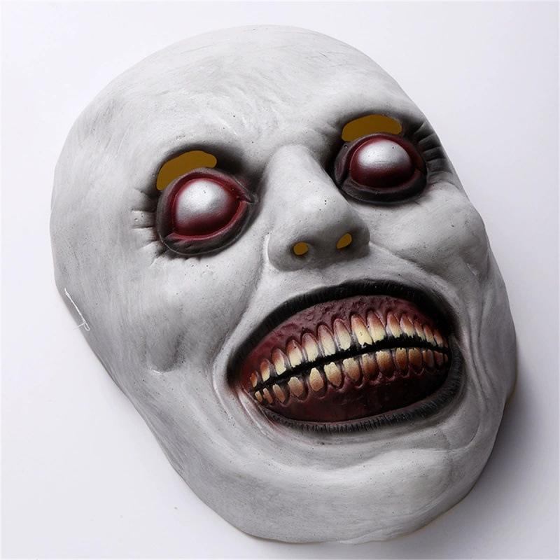 Latexová maska hlavy mimozemšťana, Halloweenský horor a vtipný sváteční kostým, cosplay, úniková hra, strašidelný dům