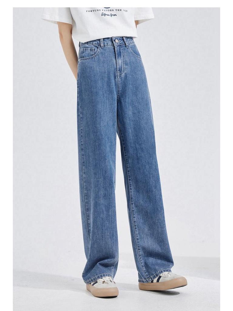 Korean High-Waist Loose Straight-Leg Jeans for Women - Summer/Autumn 2022
