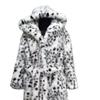 Winter Hoodies Leopard Polka Dots Fake Fur Thickness Flocking Lining With Belt Jacket Y2k