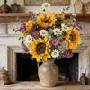 Artificial Flowers Bouquet Silk Floral Arrangements for Home Kitchen Office Table Centerpieces Wedding Party Sunflower