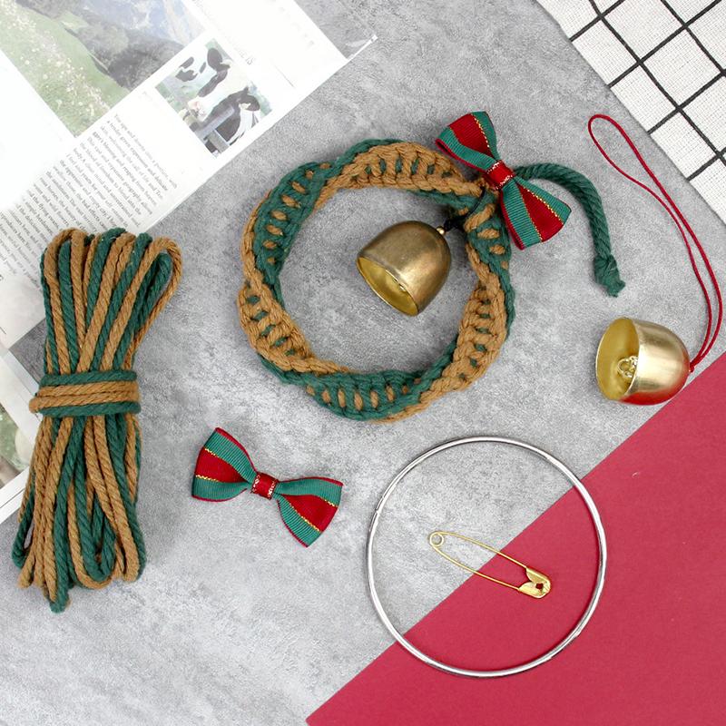

1 Set Festive Macrame Kit Xmas Party Red Green Handmade Christmas Ornament Set Walls зелёный/коричневый