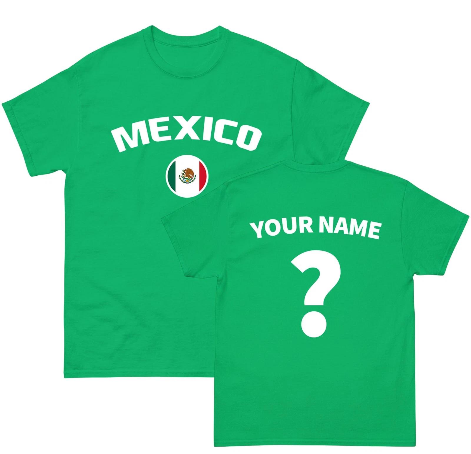 Mexico football T Shirt, Custom Name and Number Tee, Personalised football Top XL