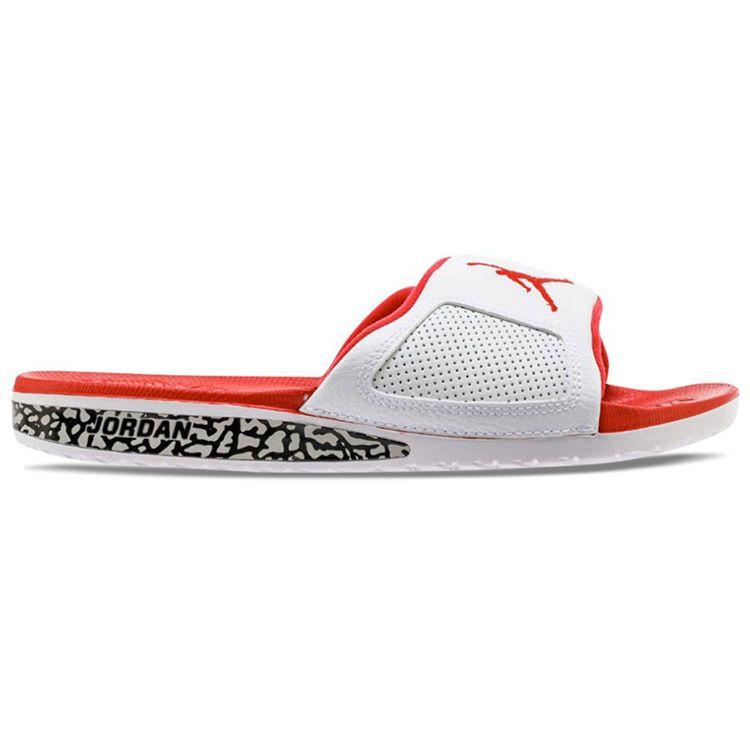 Sandales Unisexe Air Jordan Hydro 3 Rouge Feu Blanc Rouge Feu Gris Tech 854556-116