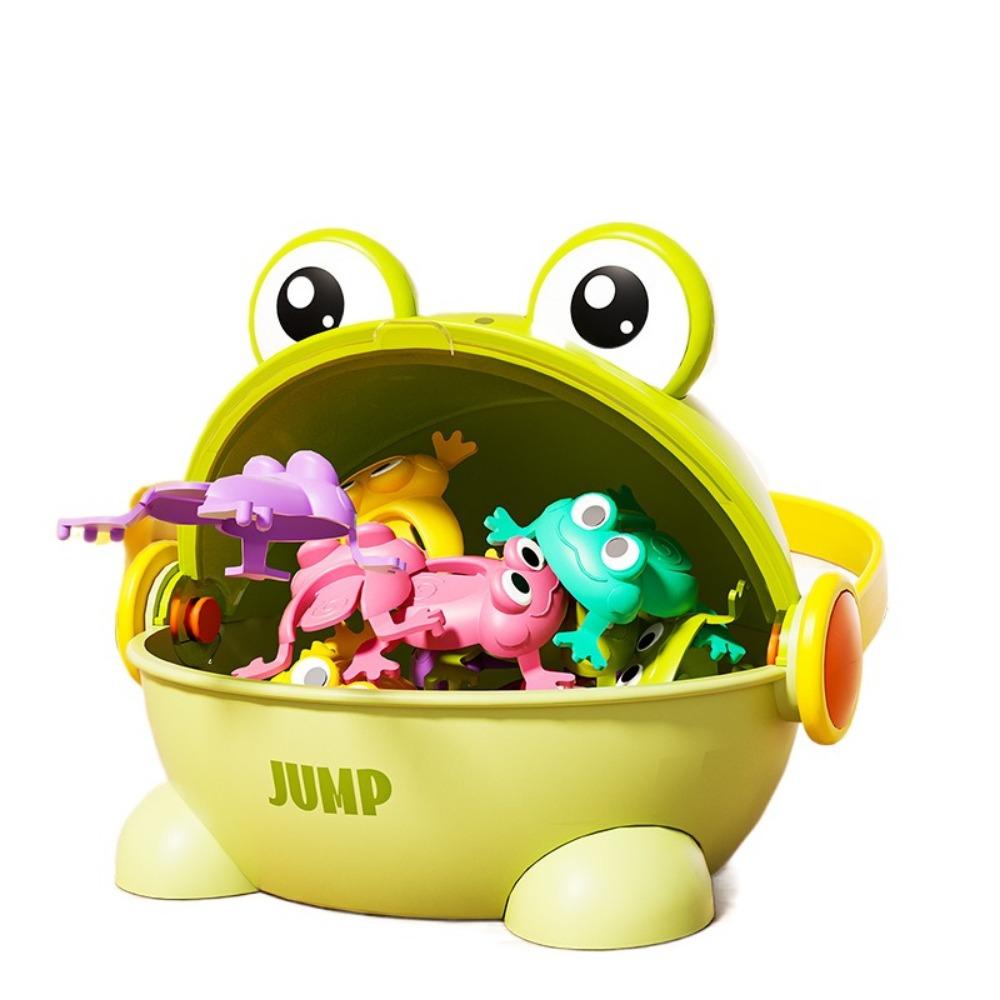 With Storage Bucket Fun Jumping Frog Toy Assorted Colors Kid Finger-press Toy  Birthday Gift