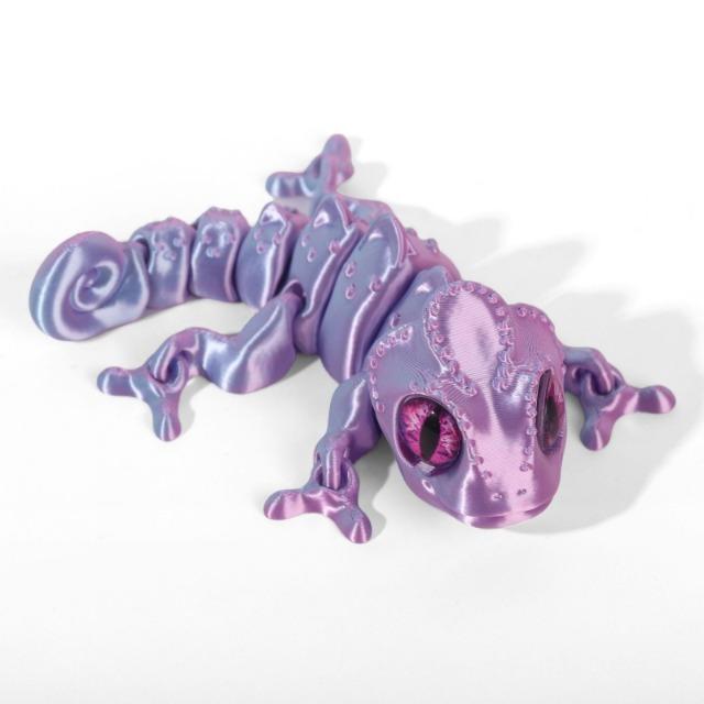 3D Printed Chameleon Figures Multi-Joint Movable Simulation Eyes Ornament Kids Toy Home Room Decor Gift