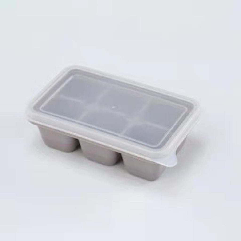 Hassle Ice Cube Maker with 6 Grid Ice Tray and Lid Silicone Ice Cube Box