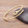 New Arrival European and American Fashion Copper Cubic Zircon  Cuff Adjustable Snake Bangle Jewelry Fine Party Wedding Gift