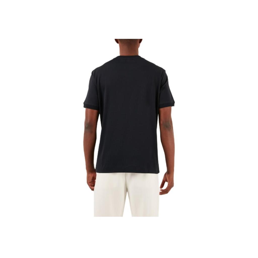 Emporio Armani Letter Round Neck Fitted Short Sleeve T-Shirt Men tops Blue 3D1TN3-1JOCZ-0965