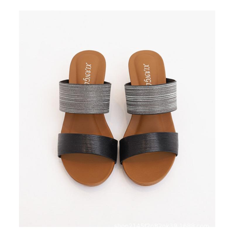 Sandale femei papuci cool femei moda de vară fund gros toc înalt fund gros toc înclinat pantofi dama