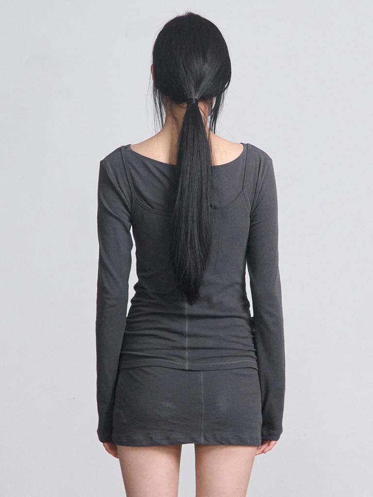 CERRIC Soft Long Top _ Charcoal