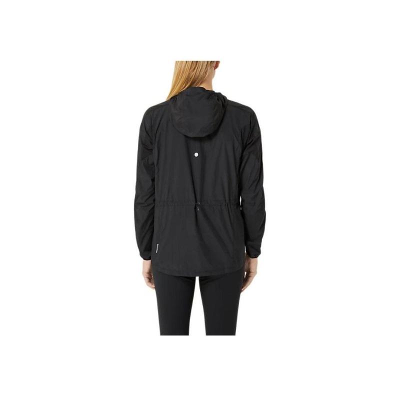 Asics Straßenlauf Bequeme Faltbare Kapuzen-Reißverschluss Langarmjacke Damenjacke Performance-Schwarz 2012D076-001