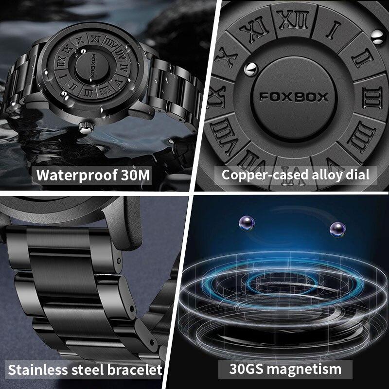 Luxus-Uhr Herren Kreativer Scroll-Zeiger Magnetkraft Sportuhren Herren Quarz-Chronograph Mann Uhr Relogio Masculino