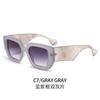 European and American style large square contrasting sunglasses women's round face thin fashion sunshade sunglasses men's trendy olive green glasses