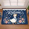 Flannel Floor Mat, Cute Duck and Flower Pattern Floor Mat, Indoor Universal Floor Mat, Entrance Mat, Kitchen, Balcony, Corridor, Office, Bedside, Bath