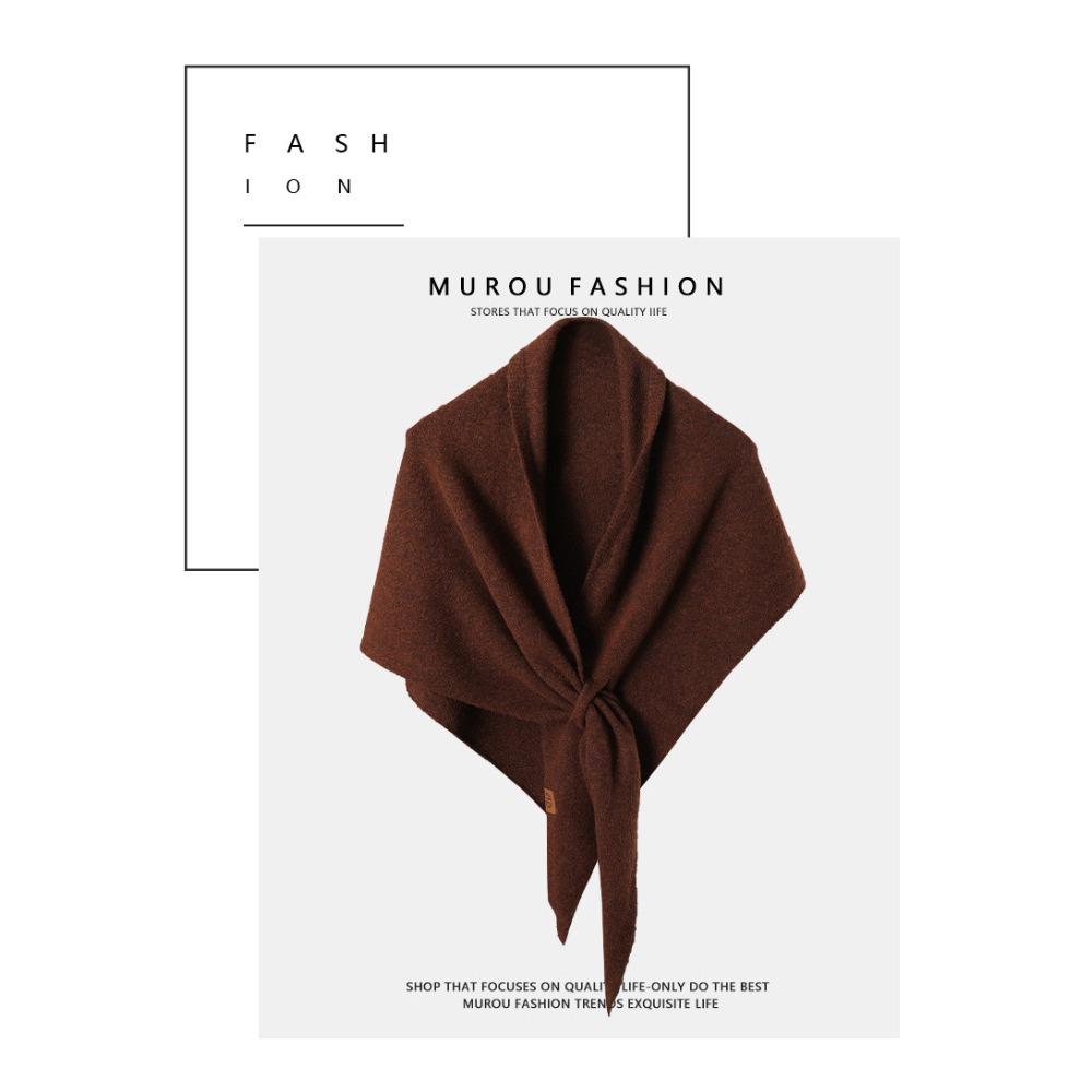 Eșarfă Triunghiulară din Lână Leneșă Pe Stradă Protecție Gât Femei și Eșarfă Caldă Șal Mare Culoare Solidă Aer Condiționat