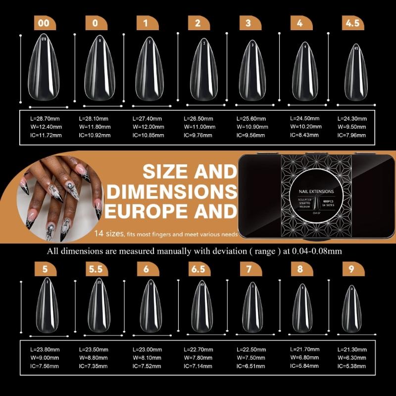 Clear Gel Nail Tips DIY Nail Extensions Transparent False Nails Art Decoration Long-Lasting Perfect for DIY Nail Art