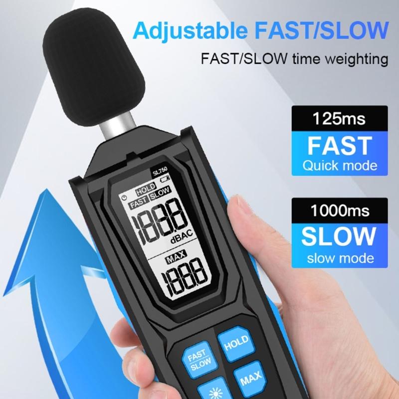 Easy Carry  Decibel Noise Meter 30 To 130dB Ranges  with Data Retention Handheld Sonometer Simple for Home & Professional Use