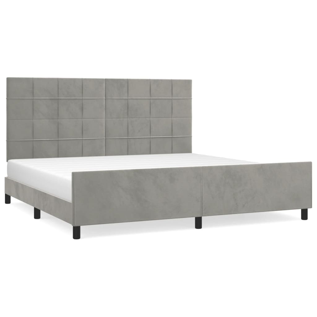 Bed Frame without Mattress Light Grey 200x200 cm Velvet
