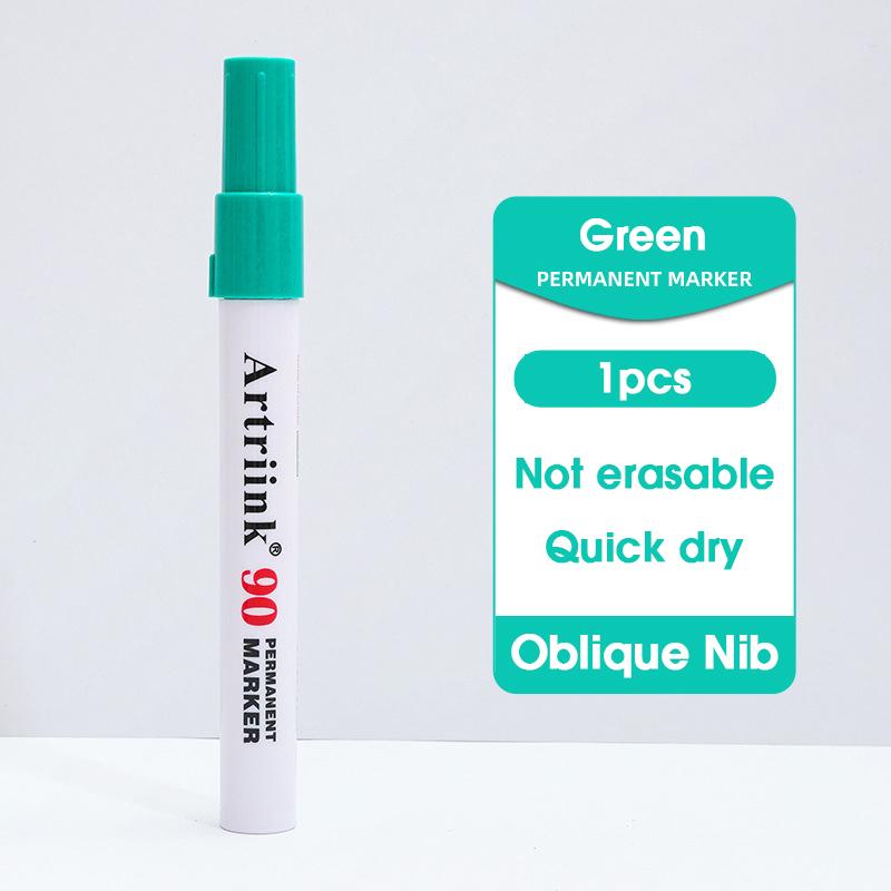

1pcs Permanent Markers Pen Refillable With Ink,Waterproof Non-Fading,Oblique 6mm Nib,Bold Marker,Quick-Drying,Industrial Markers