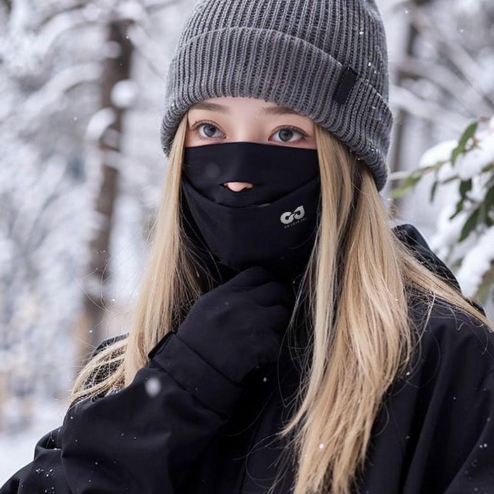 Bib Skiing Mask Earmuffs Winter Riding Mask Soft Pullover Collar  Male