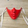 Half Face Japanese Samurai Mask Lightweight Plastic Adjustable Straps for Halloween Cosplay Comic Con Exhibition Events