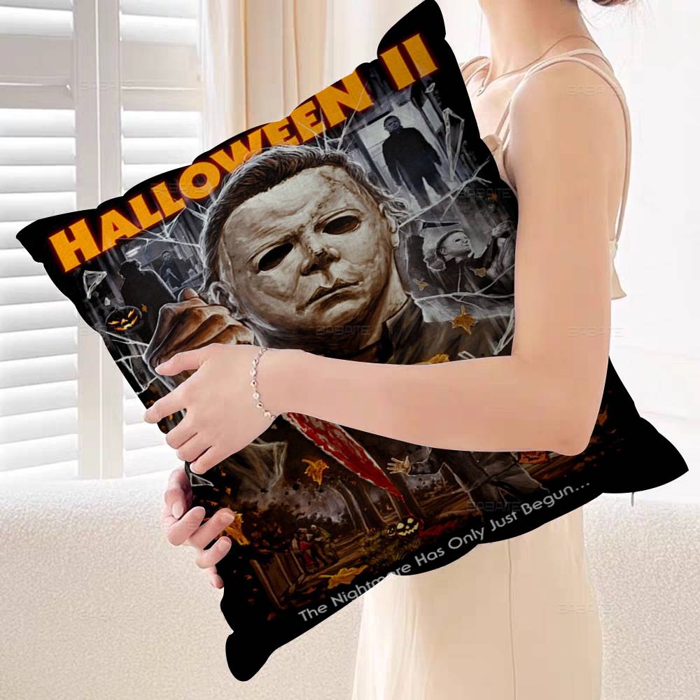 Halloween Michael Myers Cushion Cover Pillowcase Upholstery Sofa Throw Pillow Home Decor Pillowcas