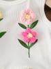 Baby Girl Summer Outfit Short Sleeve Round Neck Striped Top with 3D Flower Embroidery and Solid Color Ruffle Shorts 2Pcs Set