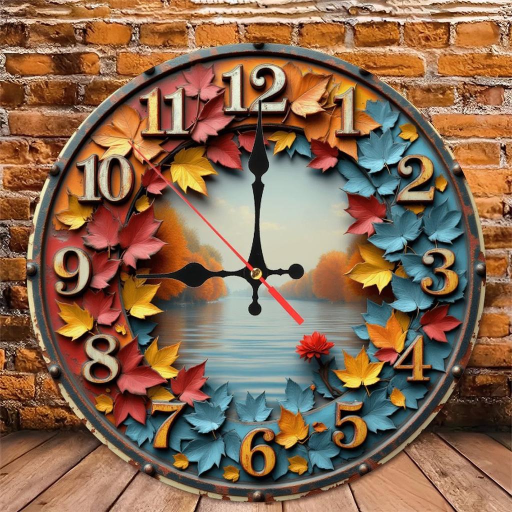 Silent Operation 25x25cm Wood Wall Clock with Sweep Second Hand