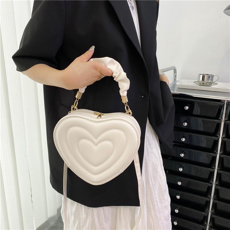 Luxury Design Small Shoulder Crossbody Bags for Women Fashion Heart Messenger Bag Ladies Travel PU Leather Box Handbag and Purse