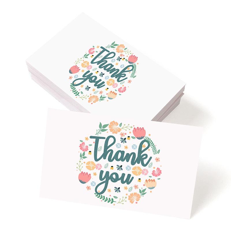 50/100pcs/pack Thank You Cards Gift Gift Holiday Greeting Cards Wedding Business Party Invitation