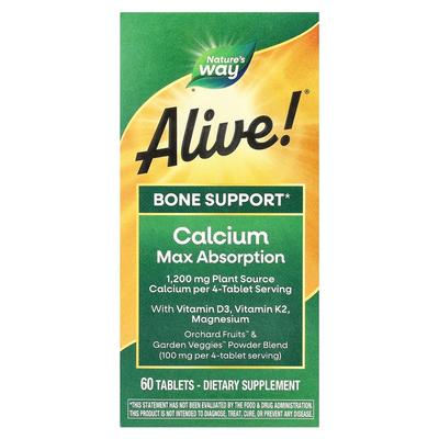 Alive Calcium Max Absorption 1200mg 60 Tablets (300mg Per Tablet)