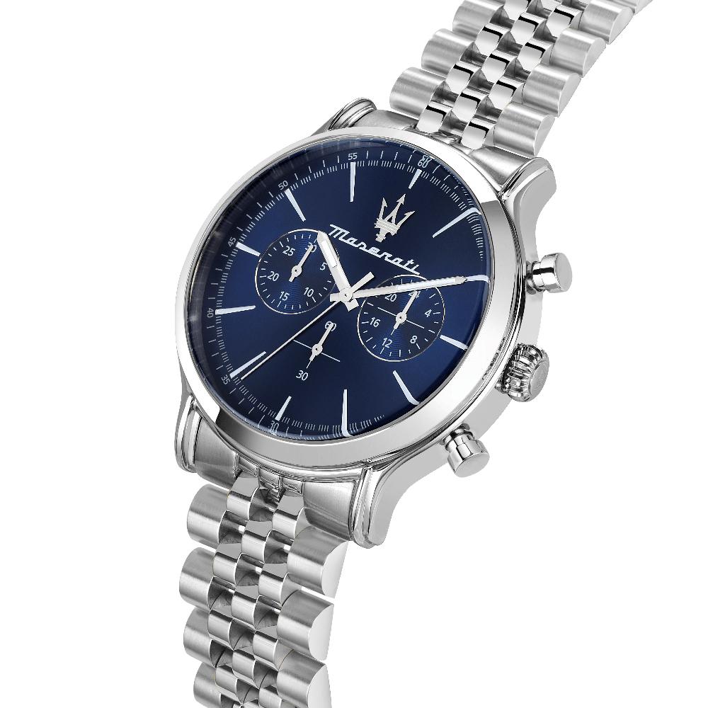 Maserati Epoca Blau Silber Edelstahl Herren Quarz Chronograph R8873618024