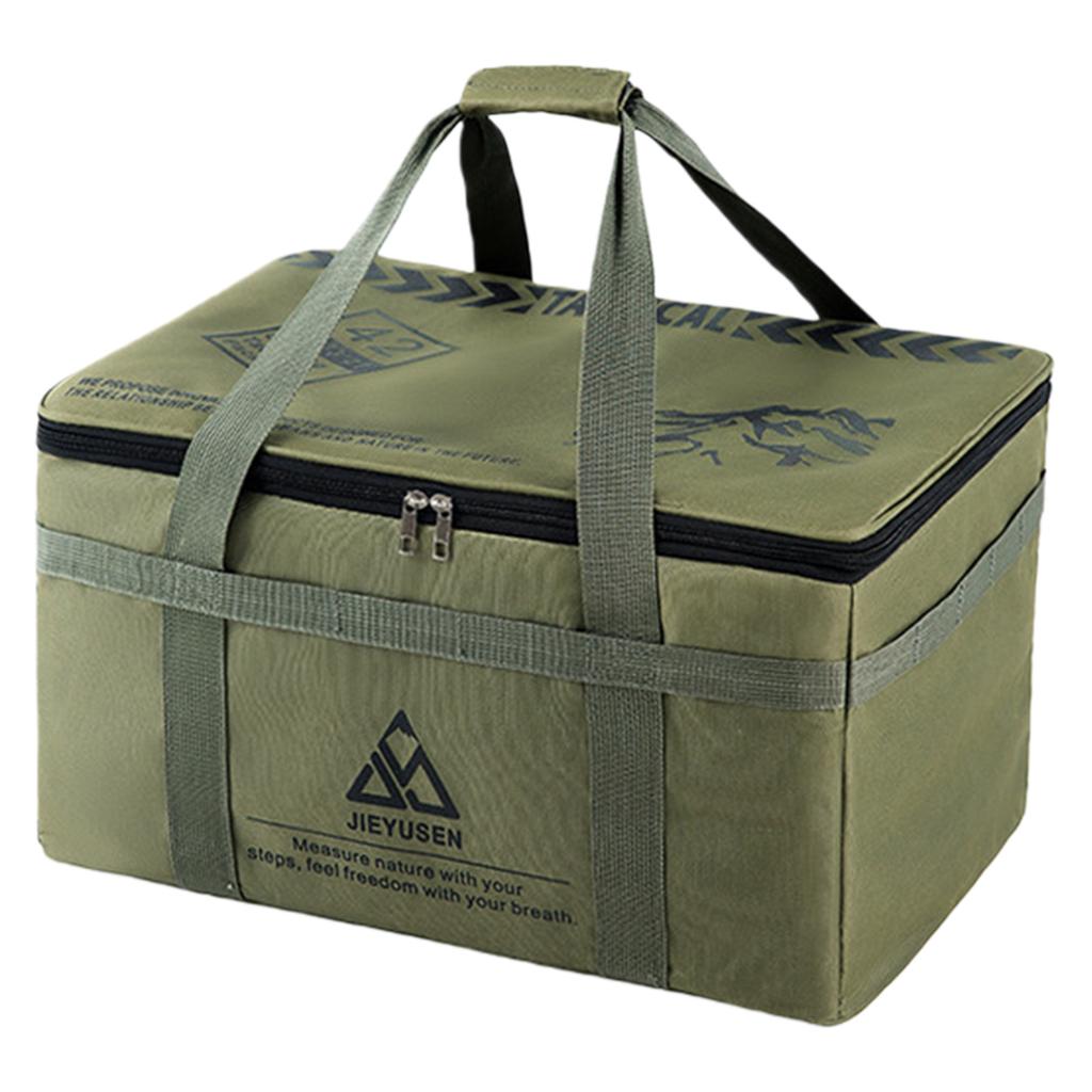 30/42L Camping Kitchen Organizer Waterproof Oxford Cloth Picnic Bag with Adjustable Shoulder Strap for Hiking Picnic Cookware